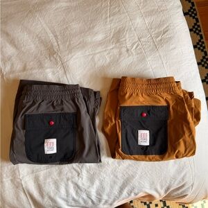 Topo Designs Dual Pocket Shorts - Charcoal and Mustard